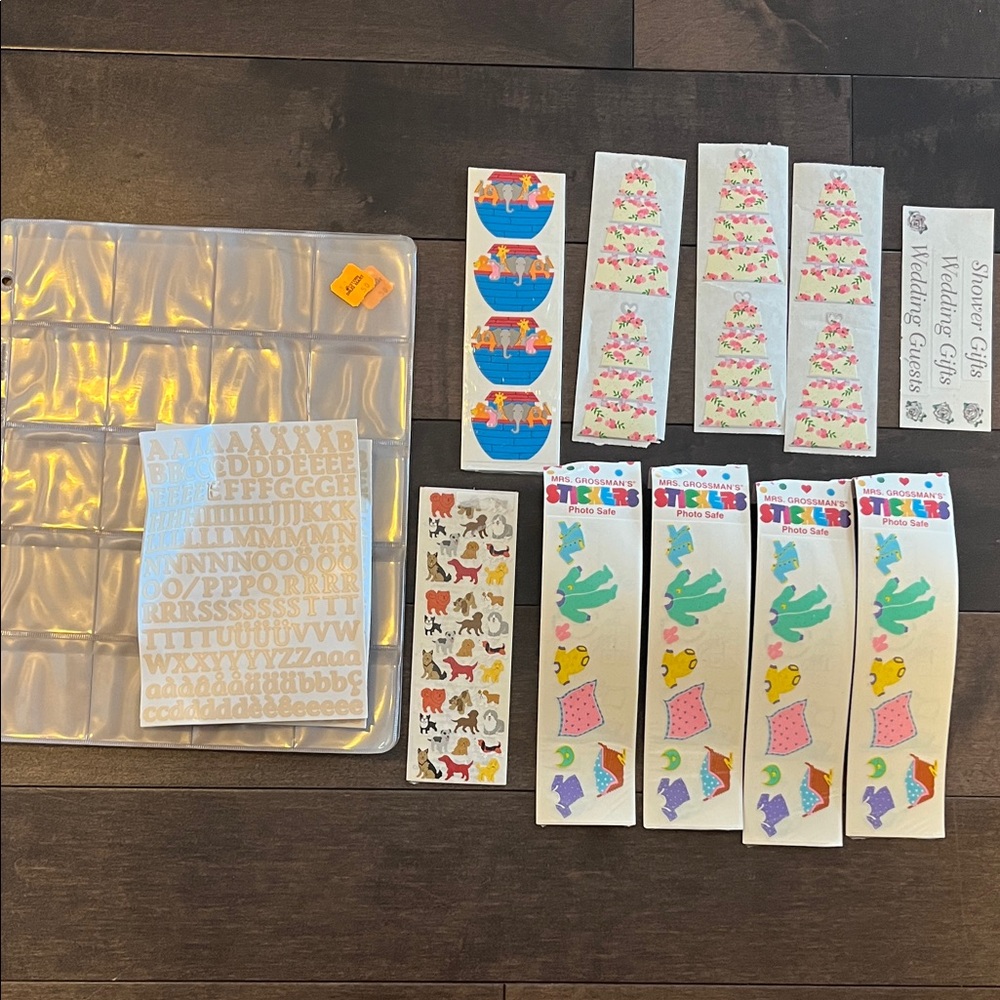 Clear Plastic Card Sleeves and Sticker Set